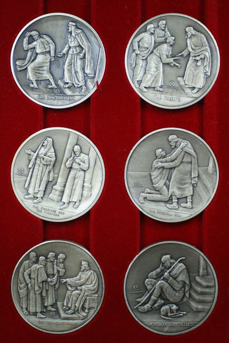 Complete Parables of Jesus Solid Sterling Silver 20 Medal Set Pietro Montana