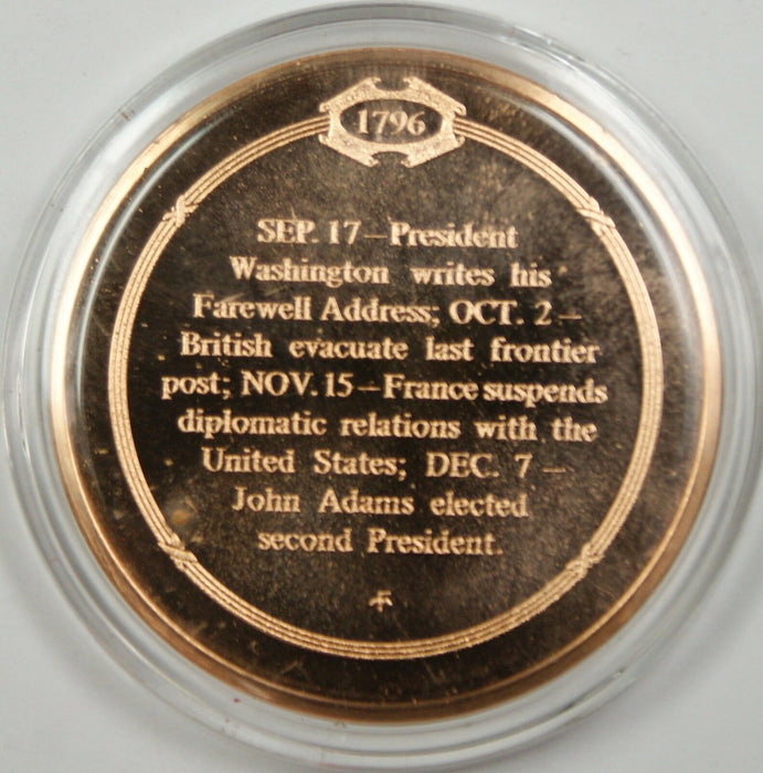 Bronze Proof Medal Washington Writes His Farewell Address Sept 17 1796
