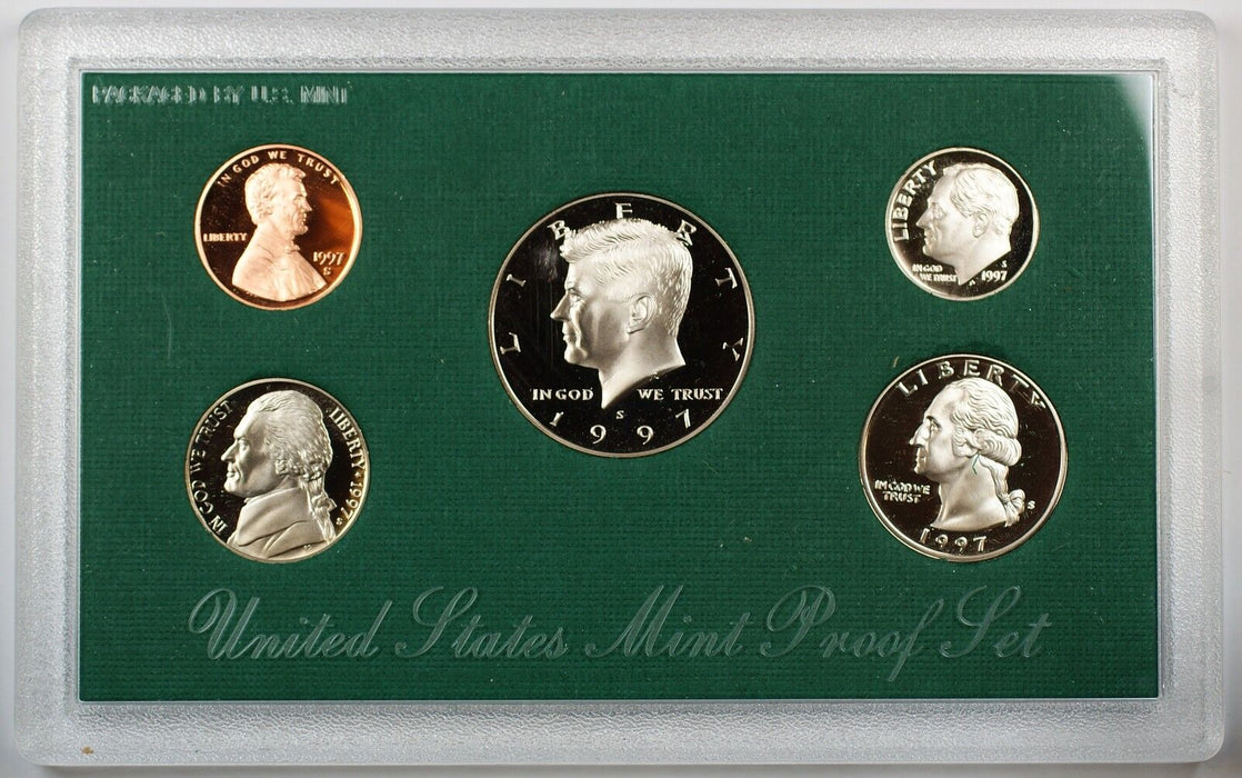 1997-S U.S. Mint Proof Set - Five GEM Coins ONLY; NO Box and COA