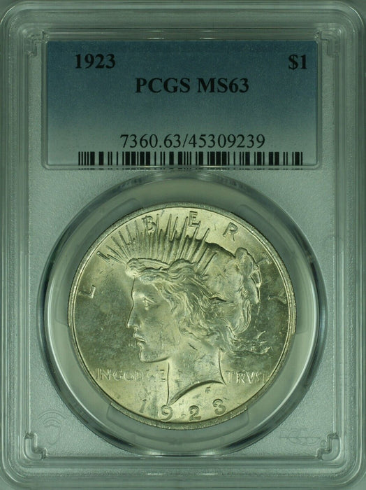 1923 Peace Silver Dollar S$1 PCGS MS-63  (40G)