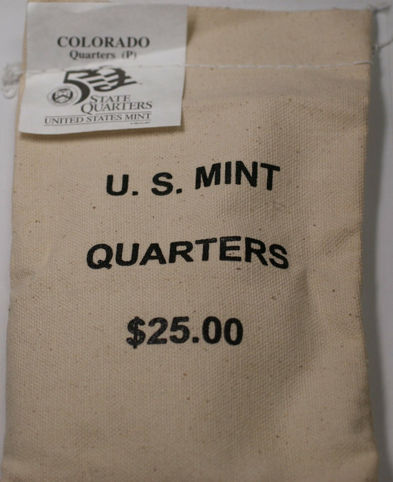 $25 (100 UNC coins) 2005 Colorado - P State Quarter Original Mint Sewn Bag