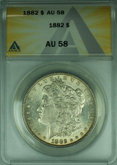 1882 Morgan Silver Dollar $1 ANACS AU-58 Light Toning  (26)