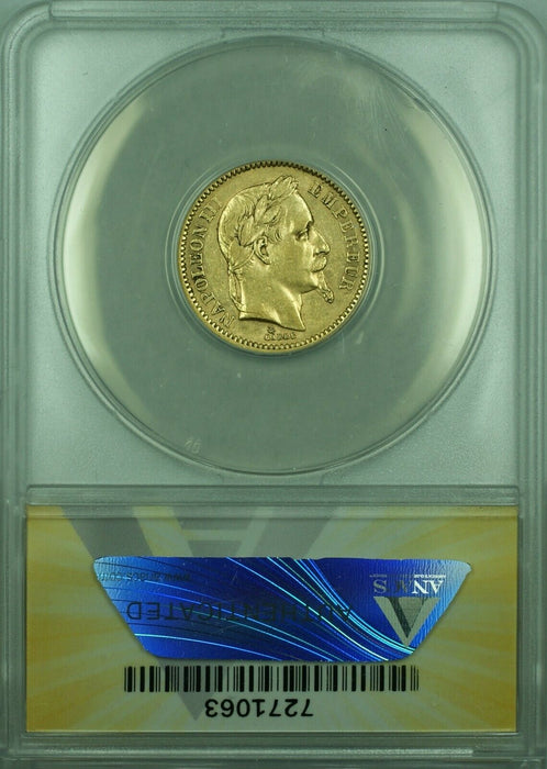 1864-A France 20 Francs Gold Coin ANACS EF-45