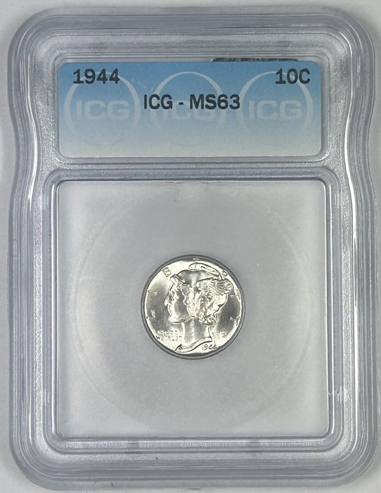 1944 Mercury Silver Dime .10c Coin ICG MS 63 (Looks Better) (54) A