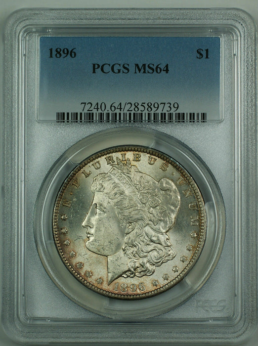 1896 Morgan Silver Dollar Coin $1 PCGS MS-64