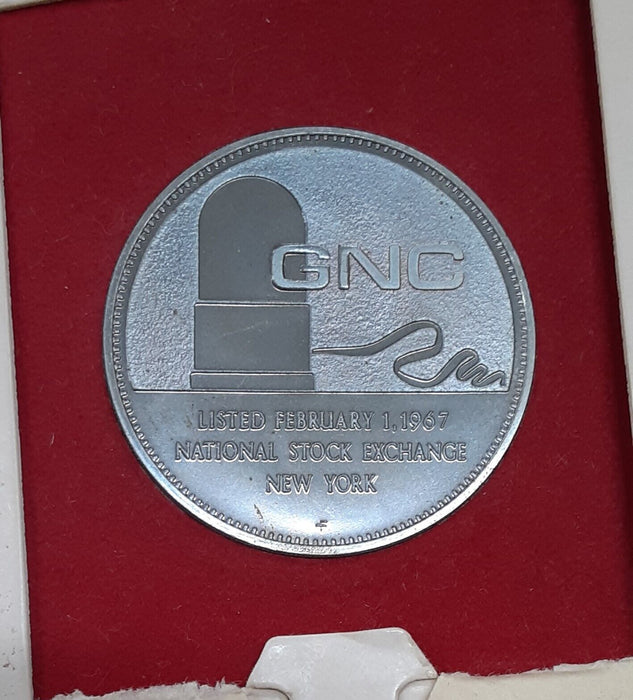 Franklin Mint 1967 Listing GNC on the Stock Exchange Medal In Holder