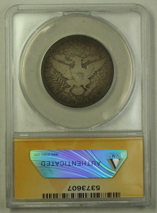 1896-O US Barber Silver Half Dollar 50c Coin ANACS G-4 Details Cleaned Rim Damag