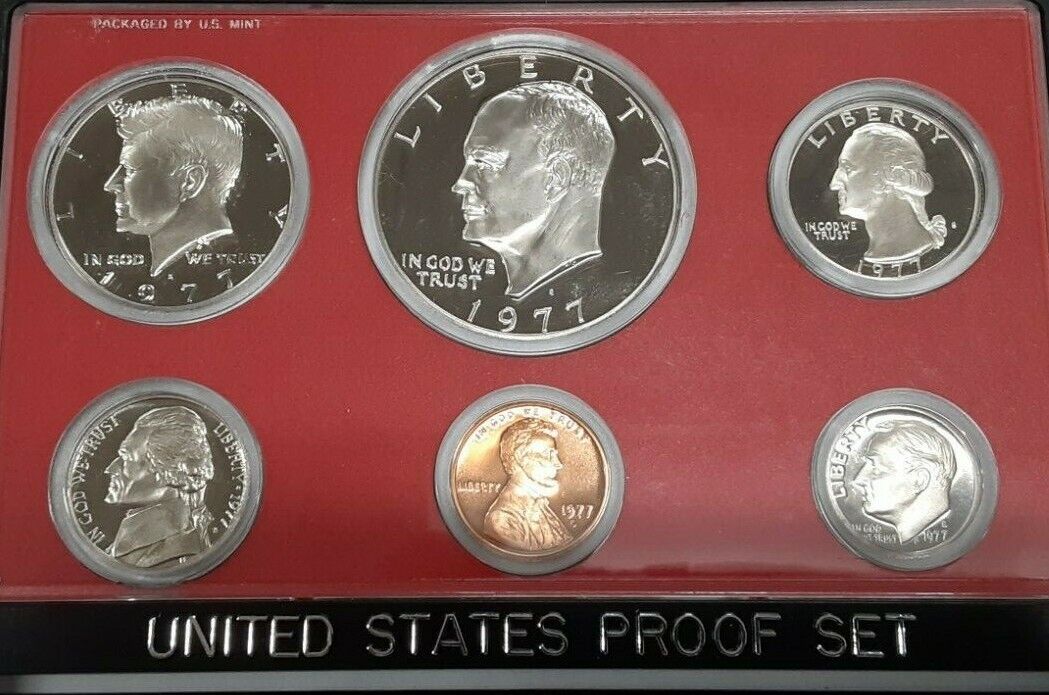 1977-S US Mint Clad Proof Set With Six Gem Coins in Original Mint Packaging