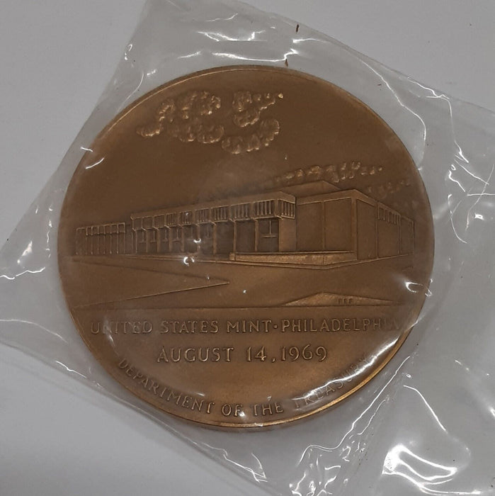 1969 Philadelphia Mint 3 Inch Bronze Medal - Still Sealed W/Box