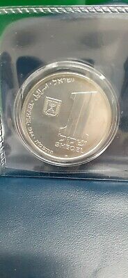 1984 Israel 1 Sheqel Silver BU Hanukka Thersienstadt Commemorative Coin in Case