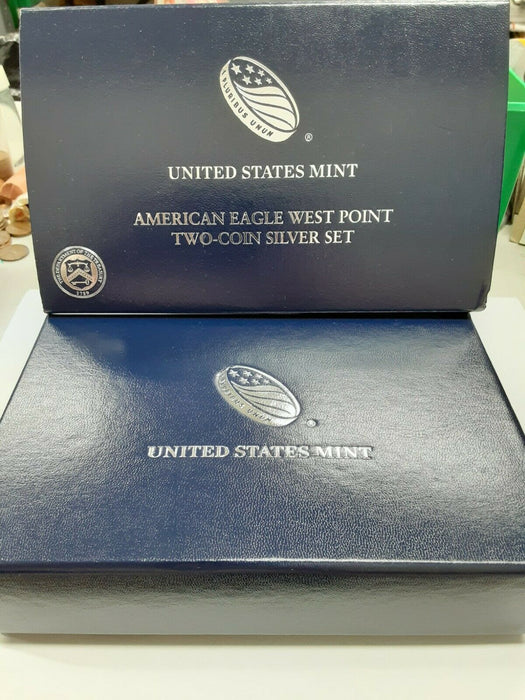 2013-W American Silver Eagle West Point Mint 2 Coin Silver Set in OGP w/COA