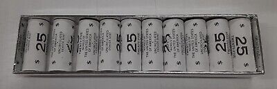 2005-D Jefferson Nickel BU Rolls Ocean/View-Ten 25 Coin Rolls/250 Coins in Box