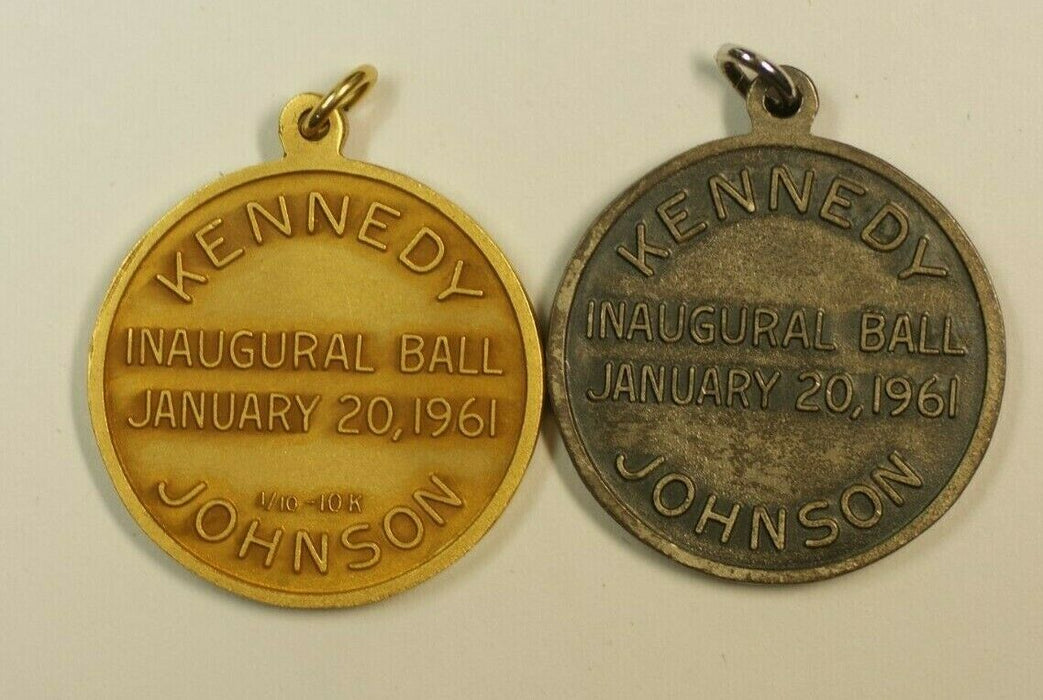 Kennedy Johnson Inaugural Ball Medals 1/10 oz Gold filled and Silver