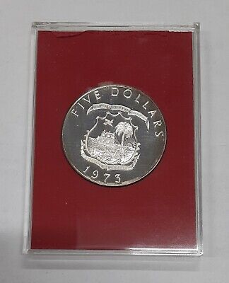 1973 Republic of Liberia 90% Silver Proof $5 Coin in Holder