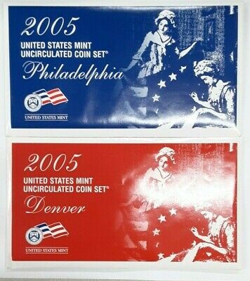 2005 P&D United States 22 Coin BU Mint Set as Issued In OGP W/ Envelope & COA
