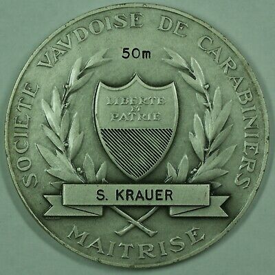 1922 Maitrise Switzerland Silver Swiss Shooting Medal R1863b in Original Case