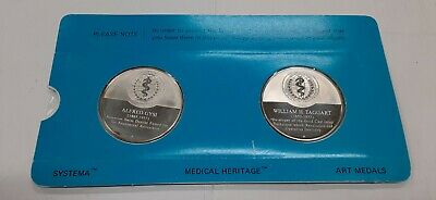 History of Dentistry .925 Silver PF Medals Franklin Mint- A.Gysi/W.Taggart