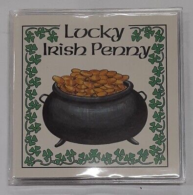 Lucky Irish Penny -1960's Ireland 1 Penny Coin - UNC Coin in Info Folder