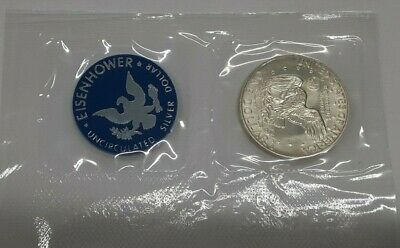 1974-S UNC 40% Silver Eisenhower IKE Dollar Coin with Original US Mint Envelope