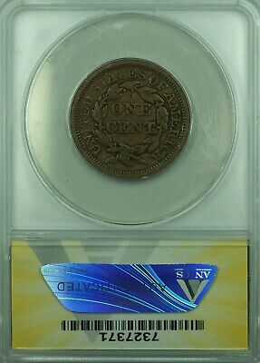 1850 Braided Hair Large Cent ANACS F-12 Details Damaged (43)