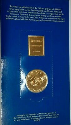 USPS Presidents Collection .999 Fine Silver Gold Plated Stamp - G. Washington