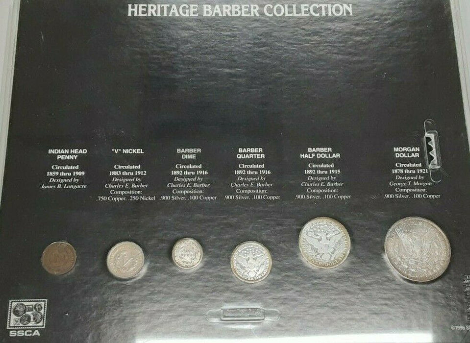 Heritage 'Barber' Type Collection of United States Coins in Acrylic Holder