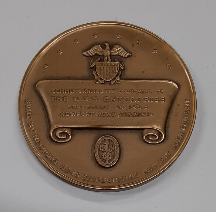 Bronze Medal Commemorating Launch of USS Enterprise (CVN 65) in 1960 by MACo