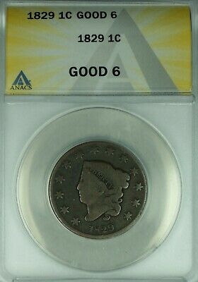 1829 Coronet Head Large Cent ANACS GOOD-6 (41)