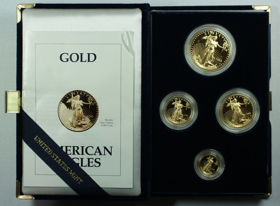 1993 American Gold Eagle 4 Coin Proof Set in Box w/ COA