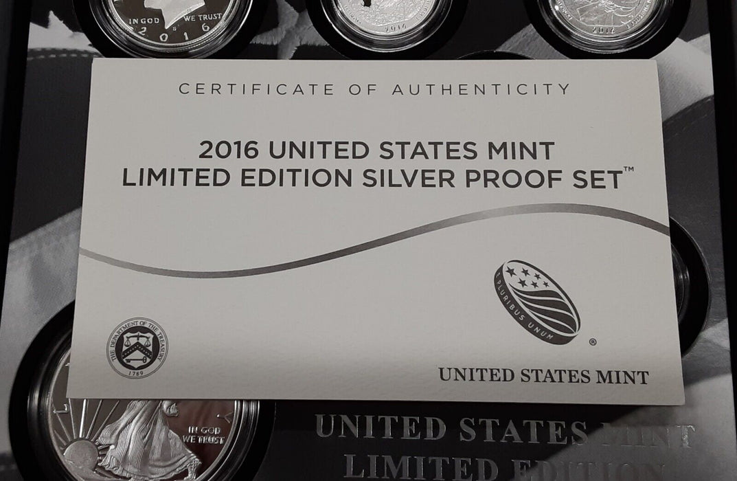 2016 United States Mint Limited Edition Silver Proof 8 Coin Set ATB ASE