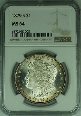 1879-S Morgan Silver Dollar S$1 Coin NGC MS-64 Lightly Toned (46)