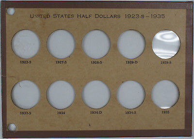 Wayte Raymond No. 365-C Empty US Half Dollars 1923s -1935 Coin Page