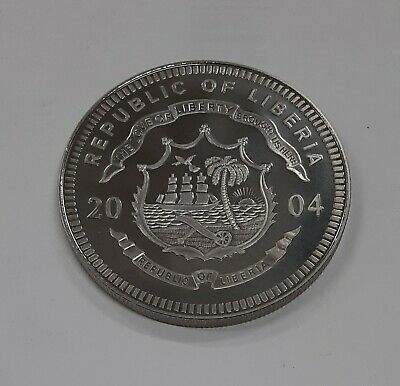 2004 Republic of Liberia Charles Lindbergh 5 Dollar BU Coin as Issued
