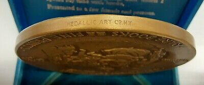 1932 Chas. Sessler 50th Ann Bronze Medal of Chas. Dickens 76MM in Original Case