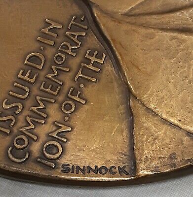 1932 Obverse Galvano of Sinnock's Portrait Medal of Chas. Dickens 10" Diameter
