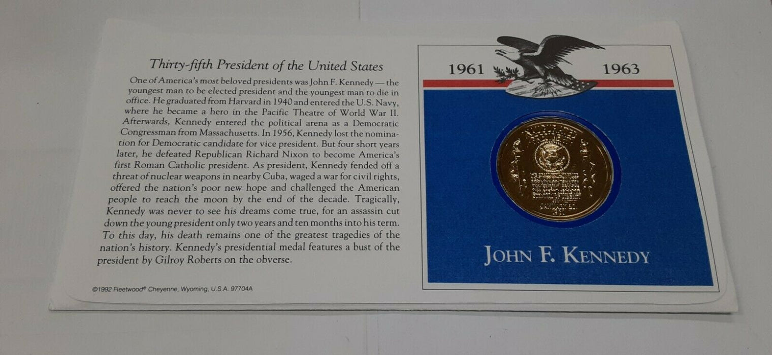 John F. Kennedy Presidential Medal in FDC - Hail to The Chiefs Collection
