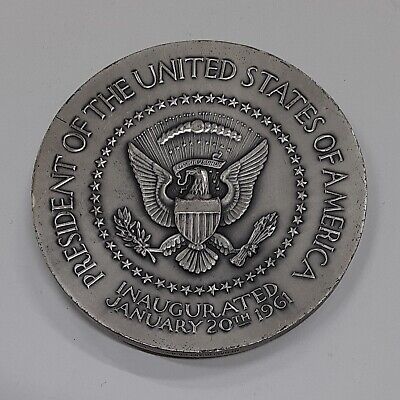 1961 John F. Kennedy High Relief Silver Inaugural Medal by MACo - Edge Nicks