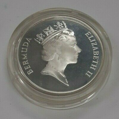 1987 Bermuda Silver One Dollar Coin 50th Ann. Air Travel Original Royal Mint Box