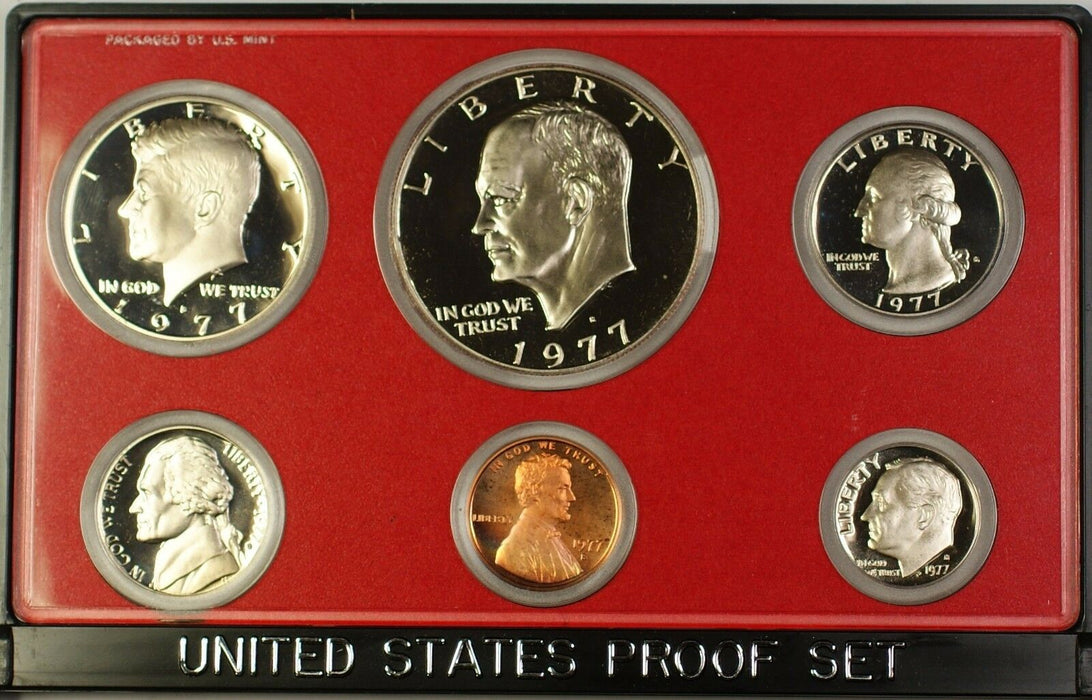 1977 US Mint 6 Coin Proof Set as Issued In Original Plastic - NO Box