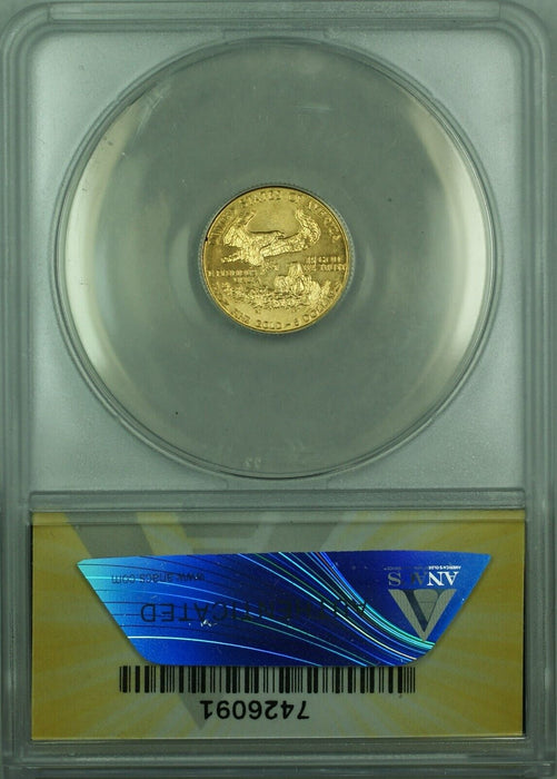 1992 Gold American Eagle 1/10th Ounce $5 AGE Coin ANACS MS-65