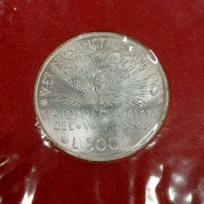 1978 Vatican Silver 500 Lire Uncirculated Vacant Papacy Coin in OGP