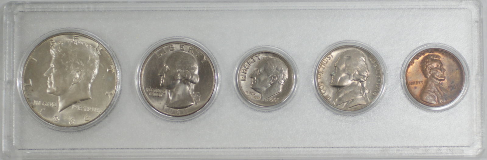 1966 Complete US Coin Year Set in Clear Plastic Whitman Holder