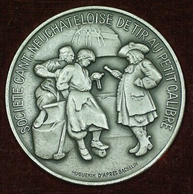 ND Neuchatel Switzerland Silver Swiss Shooting Medal R1021b in Original Case
