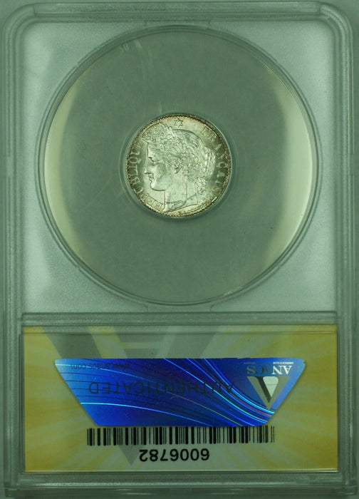 1895-A 50C France ANACS MS 64 50 Centimes Silver Coin KM#834