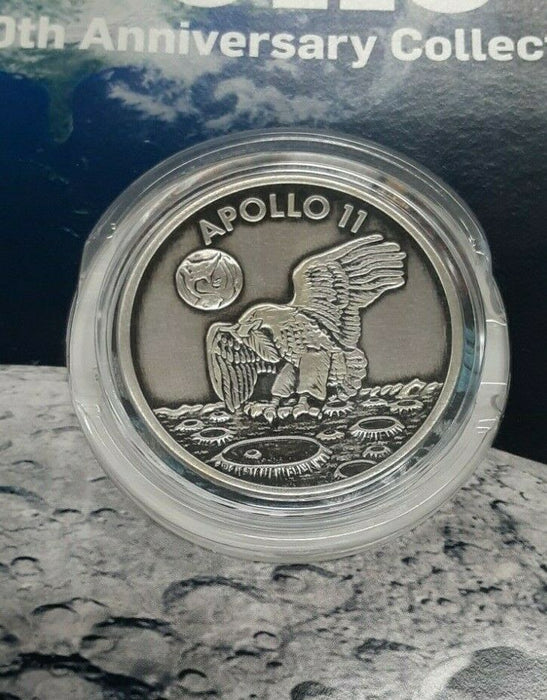 Apollo 11 50th Ann Robbins Medal/Patch Set Mans 1st Lunar Landing in Folder