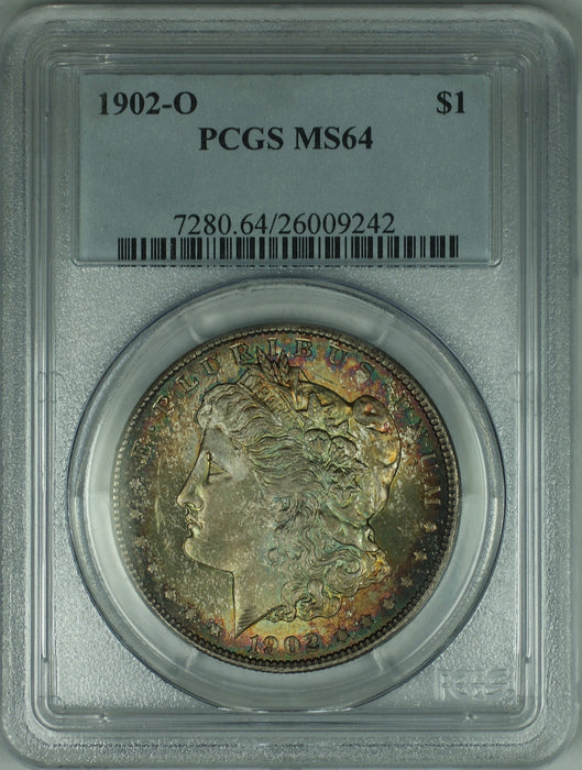 1902-O Morgan Silver Dollar, PCGS MS-64, Beautifully Toned, DGH