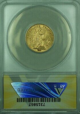1896-A France 20 Francs Gold Angel Coin ANACS EF-45