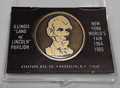 1964 Lincoln 1.5" Dia. Bronze Medal From NY World's Fair in Plastic Case