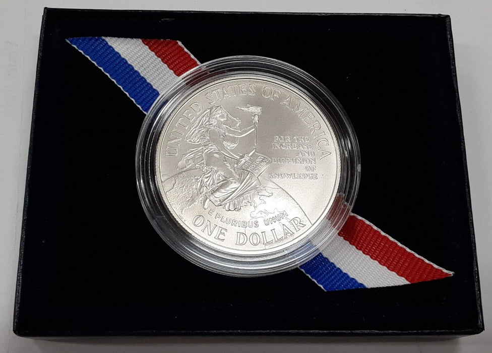 1996-D Smithsonian 150th Anniversary Commemorative UNC Silver $1 in OGP W/COA