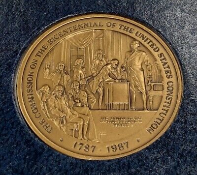 1987 Constitution Bicentennial Bronze 37MM Medal in Plastic Case